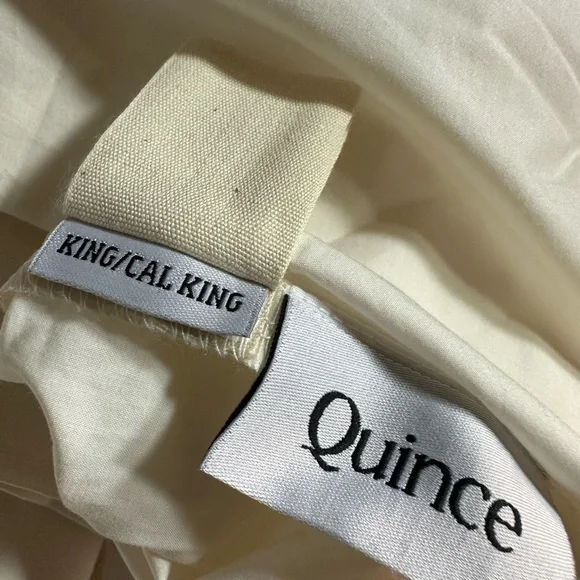 NWT QUINCE Organic Brushed Cotton Duvet Cover  - Ivory - King/Cal/King - Picture 7 of 9